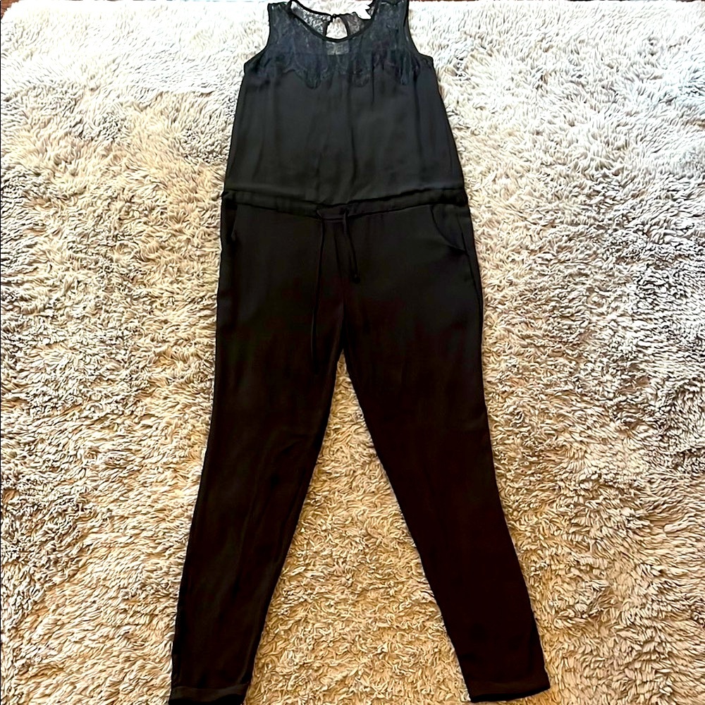 BAR III Sleek Black Jumpsuit with Tapered Cut and Minimalist Design